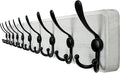 WEBI Coat Rack Wall Mount,38 9/16" Long,10 Hooks,Large Coat Hooks Wall Mounted,Coat Hanger Wall,Wood Hook Rack Rail,Triple Hooks for Hanging Coats,Clothes,Jacket,Black/White