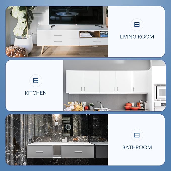 Ravinte 15 Pack Brushed Nickel Kitchen Cabinet Handles 4 Inch Cabinet Pulls Square Kitchen Hardware for Cabinet Drawer Pulls Drawer Handles Come with Screwdriver