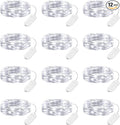Fairy Lights Battery Operated String Lights - 12 Pack 7ft 20 LED Battery Powered LED Mini Fairy Lights for Mason Jars DIY Picture Walls Shelves Arts Crafts Trees Branches Bedroom Wedding Party Decor