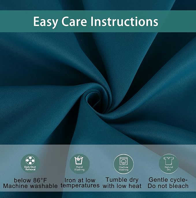 BONZER Mix and Match Curtains - 2 Pieces Branch Print Sheer Curtains and 2 Pieces Blackout Curtains for Bedroom Living Room Grommet Window Drapes, 54x84 Inch/Panel, Teal, Set of 4 Panels