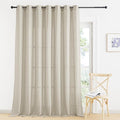 RYB HOME Semi Sheer Linen Curtains 90 inches Long, Semi Transparent Durable Vertical Drapes Country Rustic for Home Office Nursery Kids Room Window Decor, Angora, W 60 x L 90, 1 Pc