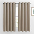 NICETOWN Taupe Blackout Curtains 2 Panels Set, Grommet Top Room Darkening Thermal Curtains Sound Reducing Window Treatments for Bedroom/Kid Room, Taupe, W46 x L63