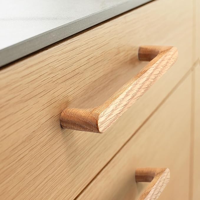 Walnut Round 7-1/2in 4 pcs Wooden Drawer Pulls Handle pulls for cabinets Kitchen Cabinet Drawer pulls Cabinet Door Pull