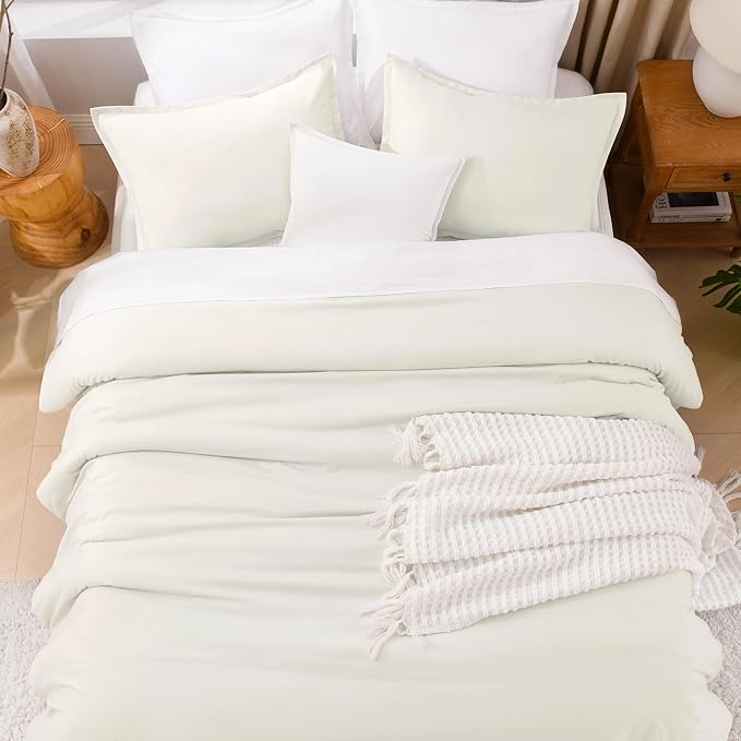Litanika Twin XL Comforter Set Ivory - 2 Pieces Extra Long Bed Set for College Dorm, All Season Bedding Set for Girls and Boys