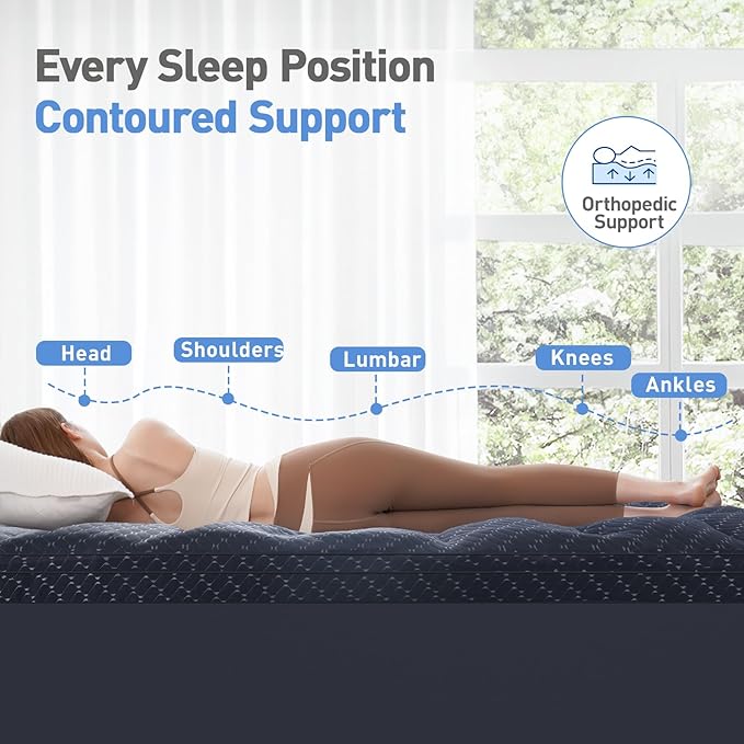 Dual Layer 3 Inch Memory Foam Mattress Topper California King Size, 2 Inch Gel Memory Foam Plus 1 Inch Cooling Pillow Top Mattress Pad Cover, with 8-21 Inch Deep Pocket, Navy Blue