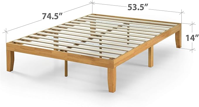ZINUS Moiz Wood Platform Bed Frame, Wood Slat Support, No Box Spring Needed, Easy Assembly, Natural, Full