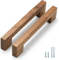 Walnut Square 7-1/2in 4 pcs Wooden Drawer Pulls Handle pulls for cabinets Kitchen Cabinet Drawer pulls Cabinet Door Pull