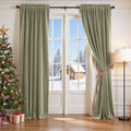 Lazzzy Velvet Blackout Curtains Thermal Insulated Room Window Drapes Super Soft Luxury Curtains for Living Room Bedroom Rod Pocket 2 Panels, Olive Sage, 42" W x 96" L