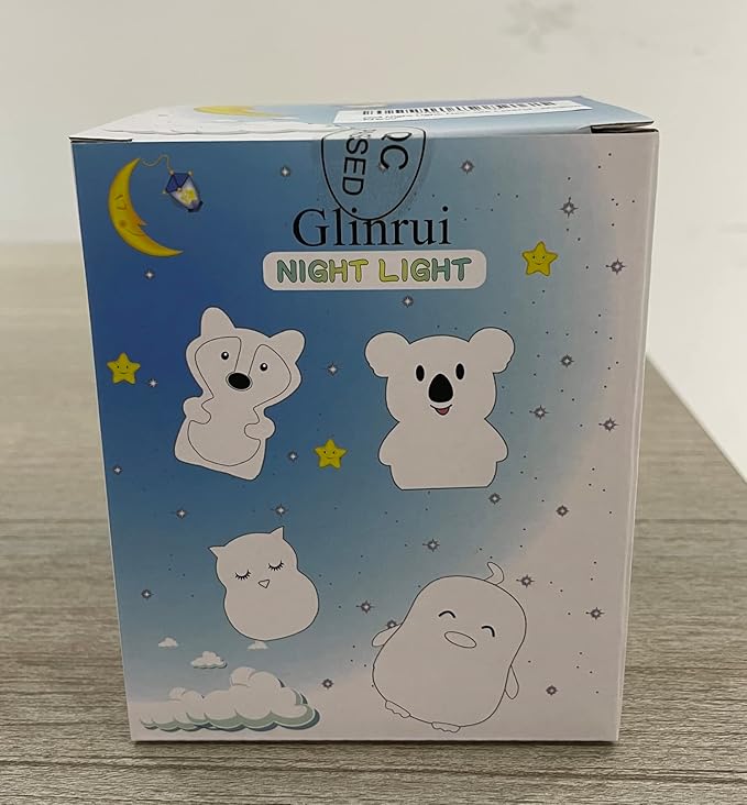 Owl Night Light Baby Bedside Lamp Child, Silicone Nursery Lamp for Breastfeeding Bedroom Mood Lights, Eye Caring, Adjustable Brightness & Color, Time Setting, Holiday Gifts - Medium