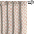 Ambesonne Geometric Curtains, Pale Salmon Colored Chess Table Like Modern Pink Color Squares Art Print, Window Treatments 2 Panel Set for Living Room Bedroom, Pair of - 28" x 63", Peach Cream