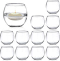 Set of 12 Clear Glass Tealight Candle Holder, 2.6'' H x 3.1'' W, Round Votive Candle Holders Bulk, Small Bowl Candle Holder for Wedding Table Centerpiece Home Decor