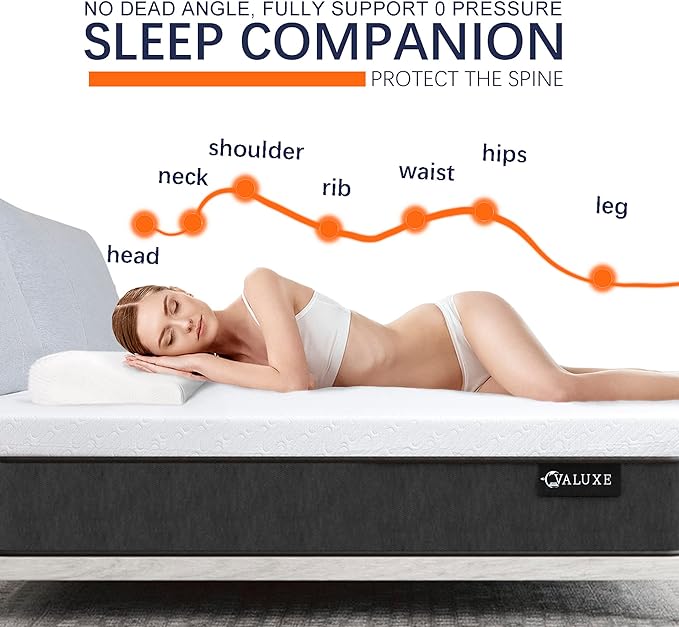 VALUXE 4 Inch Gel Memory Foam Mattress Topper California King Size High Density Cooling Pad Pressure Relief Bed Topper (with Removable & Washable Bamboo Cover)