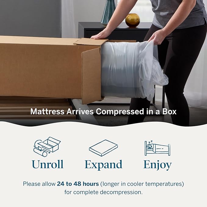 Lucid 10 Inch Memory Foam Mattress - Medium Feel - Infused with Refreshing Bamboo Charcoal and Cooling Gel - Bed in a Box - Temperature Regulating - Pressure Relief - Breathable - Queen Size