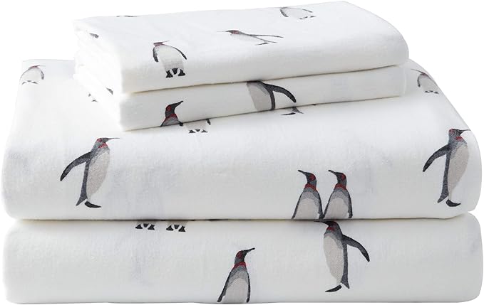 Eddie Bauer - Twin Sheets, Cotton Flannel Bedding Set, Brushed For Extra Softness, Cozy Home Decor (Rookeries, Twin)