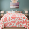 Fleece Cow Print Blanket for All Season - Premium Lightweight Anti-Static Pink and Ivory Twin/Twin XL Size Extra Long Blankets,Bedroom Decor 66" x 90"(Pink Cow)