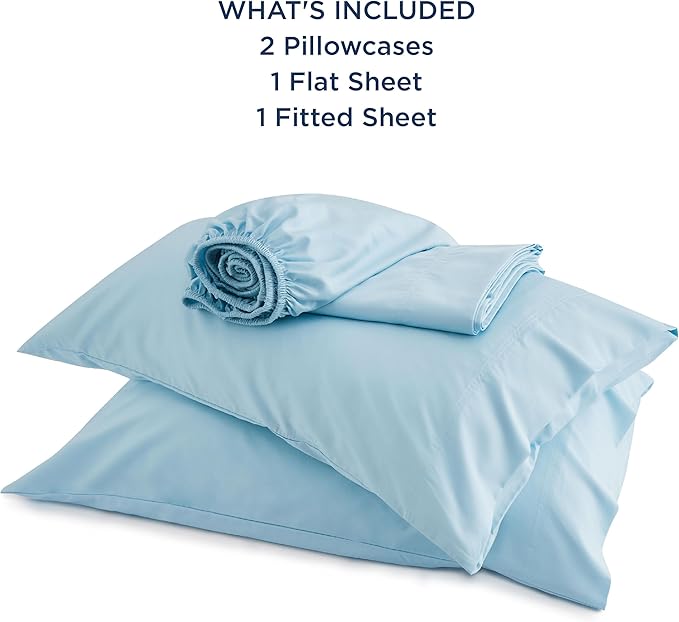 Bedsure King Size Sheets Set, Cooling Sheets for Hot Sleepers, Rayon Derived from Bamboo, Breathable & Soft, Deep Pocket Up to 16 Inches, Hotel Luxury Silky Bedding, Aqua