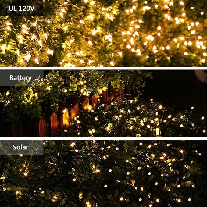 Brizled Mini Christmas Lights, 33ft 100 LED Christmas String Lights Connectable, UL Certified Energy Saving Xmas Tree Light for Indoor Outdoor Bedroom Wedding Party Xmas Tree Decoration, Warm White