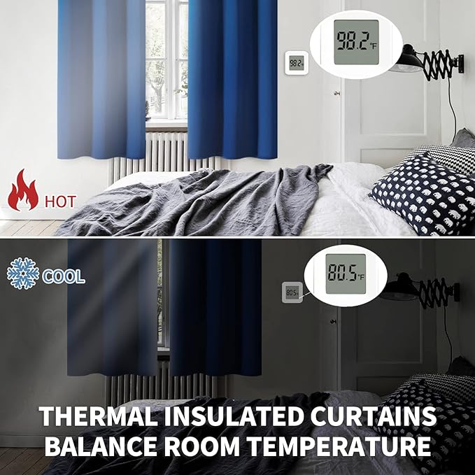 BGment Blackout Curtains for Bedroom - Grommet Thermal Insulated Room Darkening Curtains for Living Room, 52 x 84 Inch, 2 Panels, Royal Blue