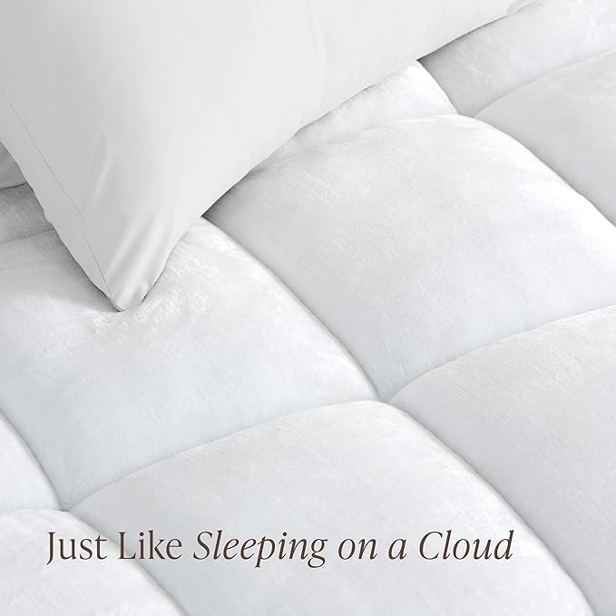 Bare Home Full Microplush Mattress Topper - Pillow Top Reversible - Soft Mattress Cover - Dual Sided All-Season - 8" to 24" Deep Pocket - Fitted Cover - Plush Mattress Pad (Full)