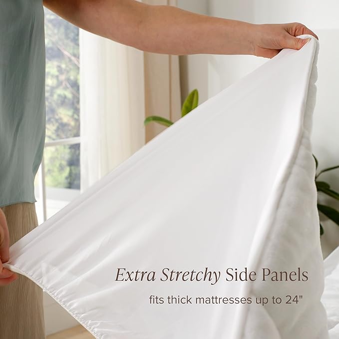Bare Home California King Mattress Topper, Pillow Top Reversible, 1.5 inch Thick, Breathable, Deep Pocket, Machine Washable, White