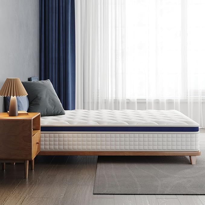 Twin Mattress 12 Inch - Hybrid Mattress Bed in a Box, Medium Firm Support, Pressure & Pain Relief for All Sleepers, CertiPUR-US Certified, Fiberglass-free, Reinforced Edge Support, Motion Isolation
