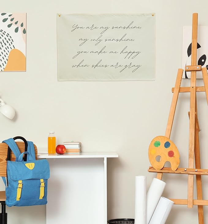 You Are My Sunshine-Nursery Rectangular Canvas Banner-Boho Flag Wall Sign Decor for Toddler Boy Girl Kids,Baby Room Above Crib Bedroom Playroom Reading Room Decor-Baby Shower Birthday Christmas Gift