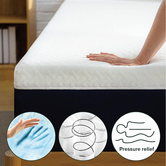 ZINUS 12 Inch King Cooling Comfort Hybrid Mattress [New Version], Fiberglass Free, Medium Firm Feel, Motion Isolation, Certified Safe Foams & Fabric