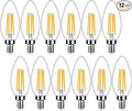 12-Pack Dimmable E12 LED Candelabra Bulbs 40Watt Equivalent, 2700K Warm White, 450Lumens, 4W B11 Vintage Chandelier Light Bulbs, LED Filament Clear Glass Candle Lamp for Ceiling Fan Home Decor1