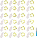 24 Packs Fairy Lights Battery Operated LED String Light 10.2FT 30LEDs Waterproof Copper Wire Firefly Light Mini Starry Moon Light for DIY Crafts Wedding Table Party Bedroom Christmas deco(Warm White)