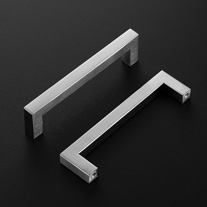 Ravinte 10 Pack Brushed Nickel Kitchen Cabinet Handles 5 Inch Cabinet Pulls Square Kitchen Hardware for Cabinet Drawer Pulls Drawer Handles Come with Screwdriver