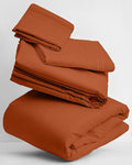 Mellanni Twin Sheets Set - 3 PC Iconic Collection Bedding - Hotel Luxury, Extra Soft, Cooling Bed Sheets - Wrinkle, Fade, Stain Resistant (Twin, Terracotta)