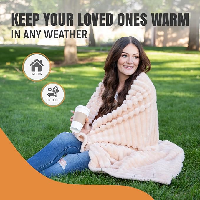 GO Premium Cozy Soft King Blanket for Couch, Bed - Beige Fleece for Living Room, Bedroom, Home Decor - Large for Men, Women (90x108 Inches)
