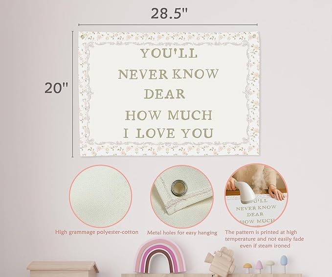 Nursery Rectangular Canvas Banner-Boho Flag Wall Decor for Toddler Boy Girl Kids,Baby Room Above Crib Bedroom Playroom Reading Room Decor-Baby Shower Birthday Christmas Gift-You'll Never Know Dear