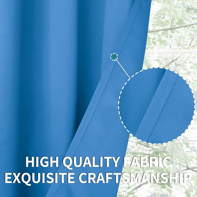 BGment Room Darkening Curtains 84 Inches Long - Grommet Thermal Insulated Drapes Window Treatment Curtains for Bedroom, 2 Panels, 42 x 84 Inch, Classic Blue