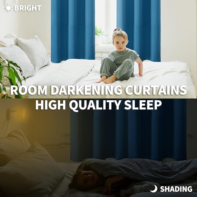 BGment Blackout Curtains - Grommet Thermal Insulated Room Darkening Bedroom and Living Room Curtains, Set of 2 Panels (52 x 108 Inch, Steel Blue)