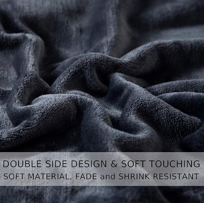 HOZY Soft King Size Blanket for Fall Winter Spring All Season Warm Fuzzy Summer Autumn Oversized Blankets for Cal King/California King Bed Fluffy Lightweight Dark Grey 90"x108"