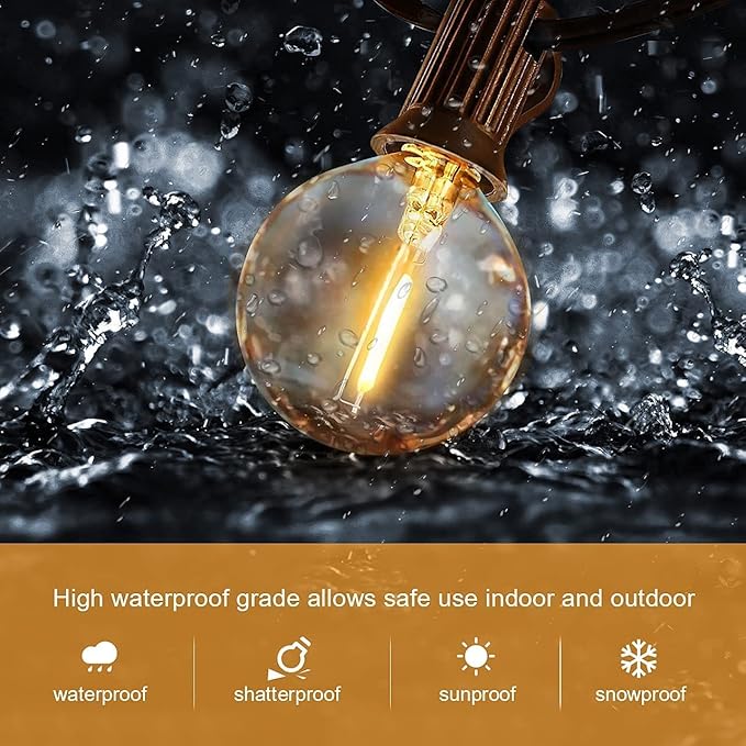 HISTAR 96FT LED Outdoor String Lights with Remote Waterproof G40 Globe Lights with 52 Dimmable LED Bulbs, Outdoor Patio Lights Decorative for Backyard Balcony Bistro Cafe