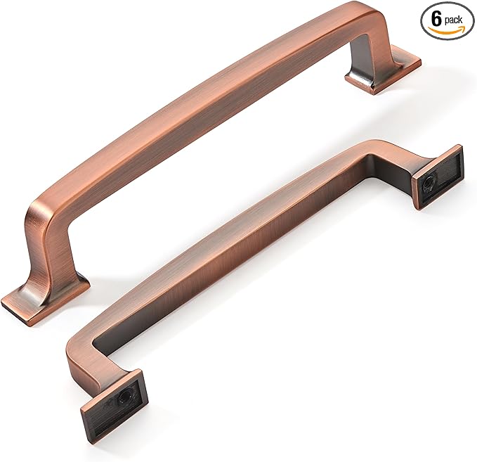 KHTumeware 6 Pack 5" Cabinet Handles, Brushed Antique Copper Cabinet Pulls and Drawer Handles