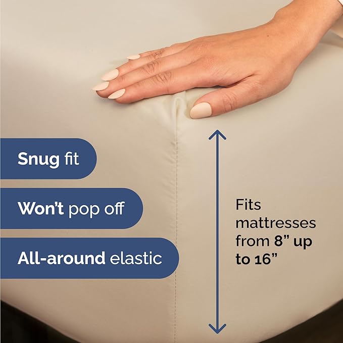 Twin 4 Piece Sheet Set - Comfy Breathable & Cooling - Ultra Soft Hotel Luxury Bedding Set with 8-16 Inch Deep Pockets - 1 Flat & 1 Fitted Sheet & 2 Pillowcases - Cozy, Wrinkle Free & Easy Care - Wheat