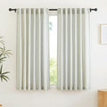 RYB HOME Linen Sheer Curtains for Window Treatments, Light Filtering Privacy Modern Flax Linen Texture Drapes for Dining Room Home Office Bedroom, W 70 x L 84 inches, Sage Green, 2 Panels