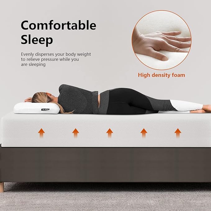 PayLessHere King Mattress 12 Inch Gel Memory Foam Mattress with Breathable & Washable Soft Fabric Zippered Cover,Supportive & Pressure Relief Bed Mattress,CertiPUR-US Certified,White，Fiberglass Free