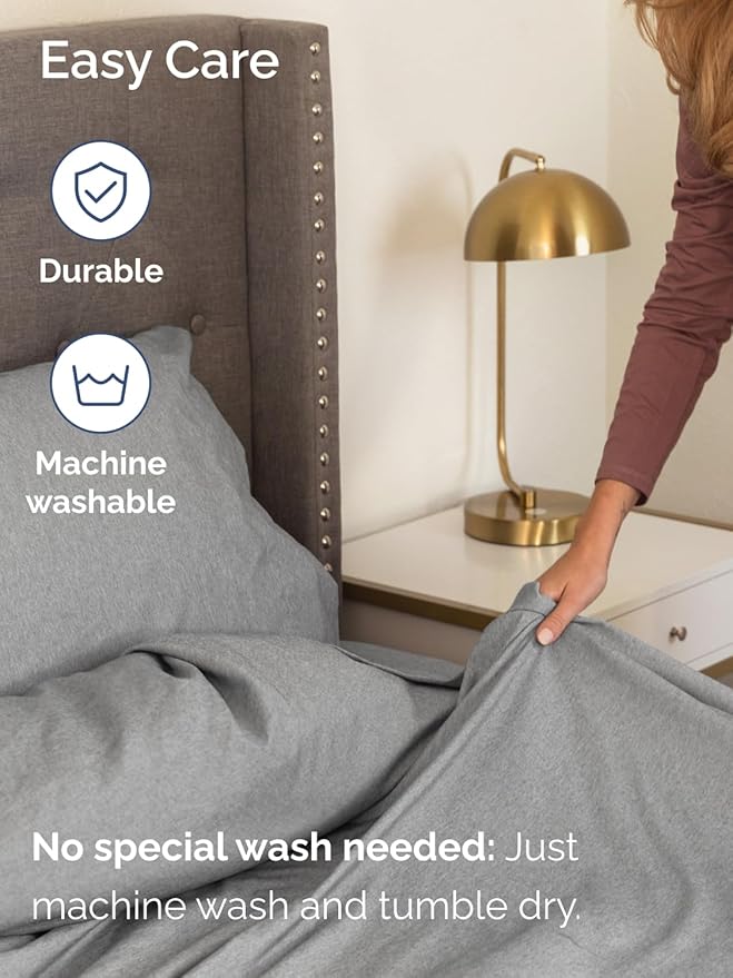 Extra Deep King Sheet Set - 6 Piece Breathable and Cooling Sheets - Hotel Luxury Bed Sheets Set - Easy Fit - Soft, Wrinkle Free and Comfy Sheets Set - Heathered Grey Sheet Set with Extra Deep Pockets