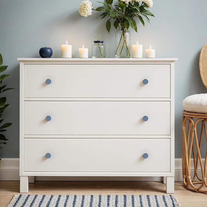 Ravinte 15 Pack Cabinet Knobs Light Blue Kitchen Cabinet Knobs Round Dresser Drawer Pulls Closet Door Pulls 1-1/5 Inch