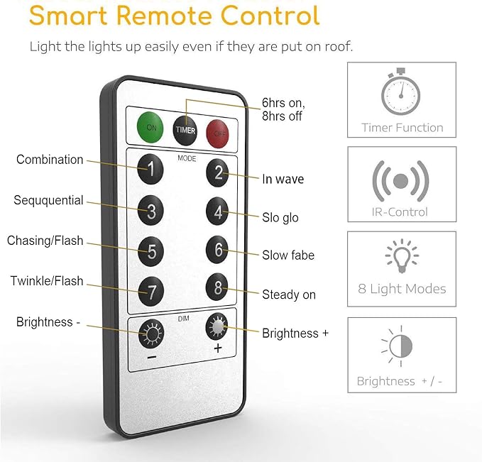 MUMUXI 4 Pack 33ft Fairy Lights with Remote Control, 100 LED Battery Operated String Lights, Waterproof and Perfect for Outdoor Indoor Decorations, Warm White LED Christmas Halloween Lighting