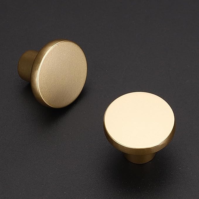 Ravinte 15 Pack Cabinet Knobs Sandy Gold Kitchen Cabinet Knobs Round Dresser Drawer Pulls Closet Door Pulls 1-1/5 Inch