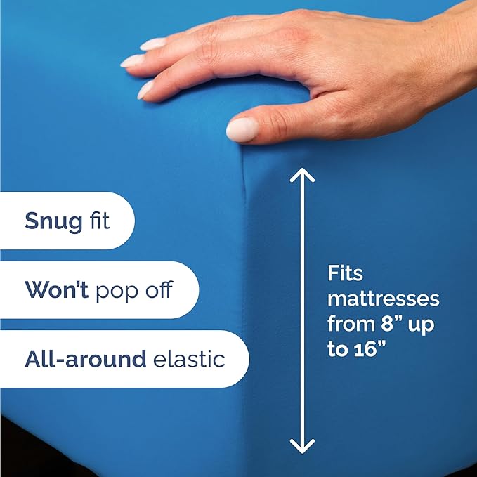 Twin 4 Piece Sheet Set - Comfy Breathable & Cooling - Ultra-Soft Hotel Luxury Bedding Set with 8-16 Inch Deep Pockets - 1 Flat & 1 Fitted Sheet & 2 Pillowcases - Wrinkle Free & Easy Care - Royal Blue