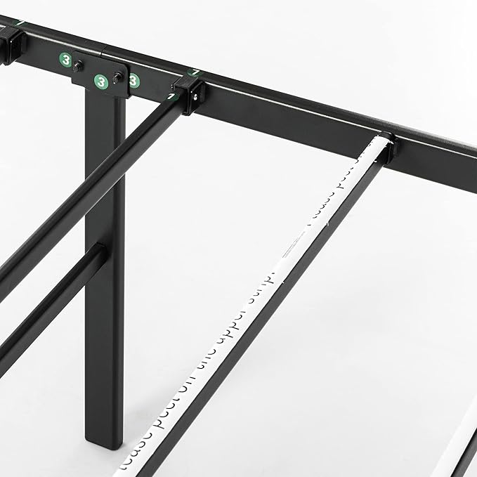 Best Price Mattress 16 Inch Metal Platform Bed Frame, Heavy Duty Steel Slats, Black, Full (SPSC-16BK-F)