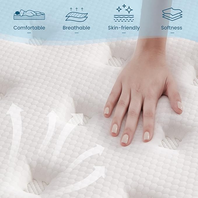 Full Size Mattress,10 Inch Memory Foam Hybrid Mattress in a Box,Individual Pocket Spring Breathable Comfortable for Sleep Supportive and Pressure Relief, CertiPUR-US