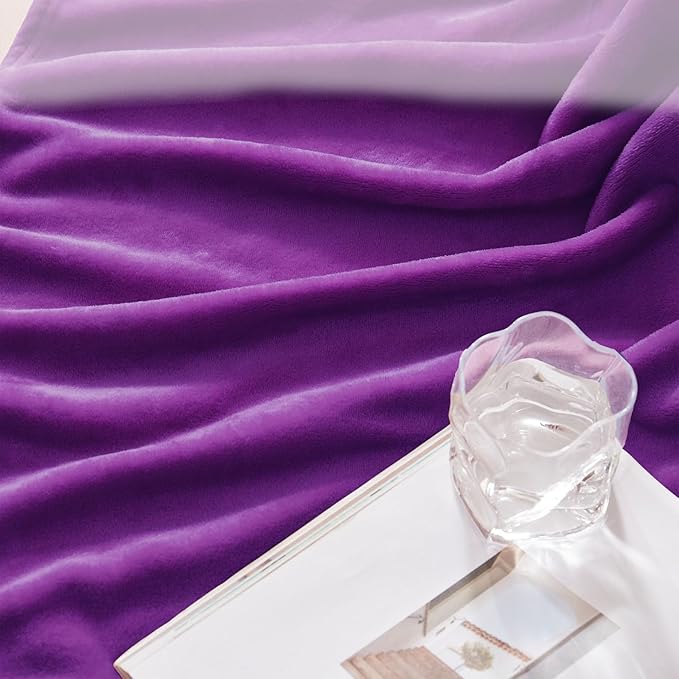 Exclusivo Mezcla Fleece Throw Blanket for Couch, Sofa, 300GSM Super Soft and Warm Blankets, Purple Throw All Season Use, Cozy, Plush, Lightweight, 50x60 Inches