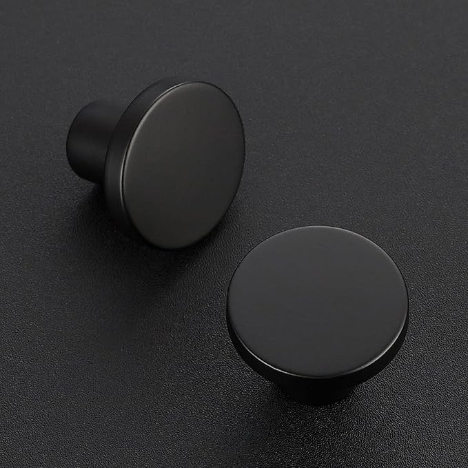 Ravinte 60 Pack Cabinet Knobs Black Kitchen Cabinet Knobs Round Dresser Drawer Pulls Closet Door Pulls 1-1/5 Inch